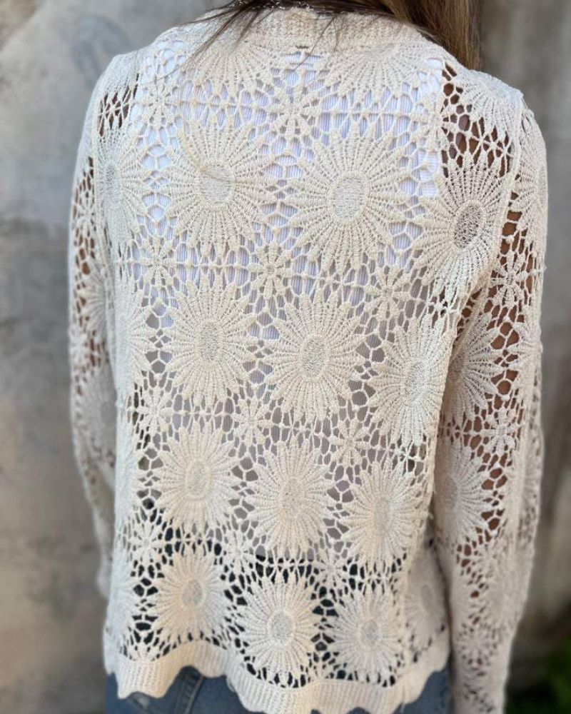 NALIE - Gehaakte Kanten Knopen Cardigan